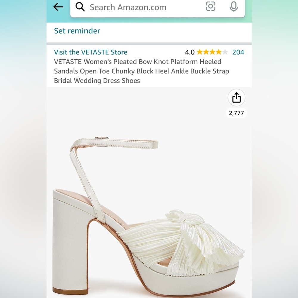 White platform heels with bow